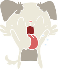 Obraz premium flat color style cartoon panting dog waving