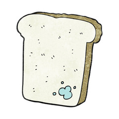 freehand textured cartoon mouldy bread
