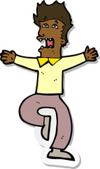 sticker of a cartoon terrified man