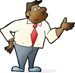 cartoon businessman asking question