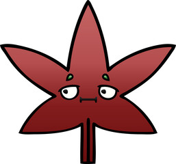 gradient shaded cartoon of a autumnal leaf