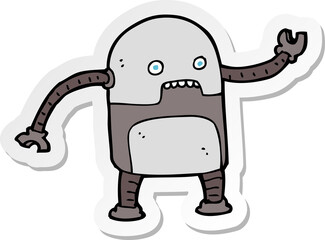 sticker of a funny cartoon robot