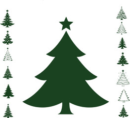 Obraz premium Collection of Christmas trees, modern flat design