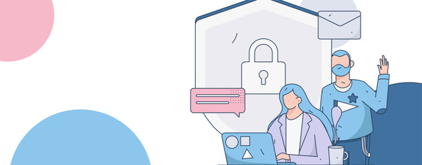 Business People Flat Vector Concept Operation Hand Drawn Illustration
