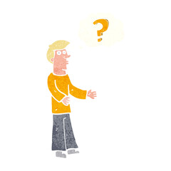 cartoon man asking question