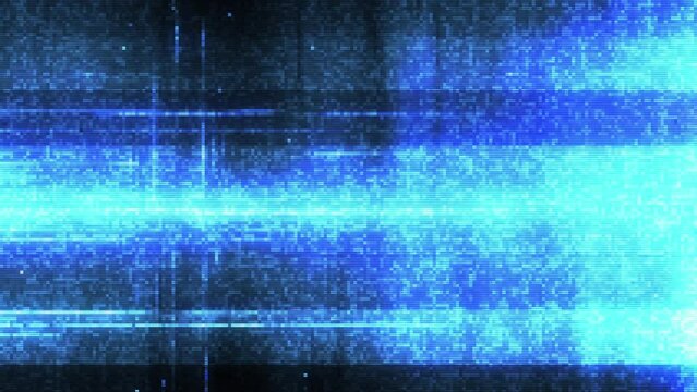 Holomatrix flashing. Blue holomatrix futurism. Abstract Digital Animation with Holomatrix and Glitch effect. Flickering noise.