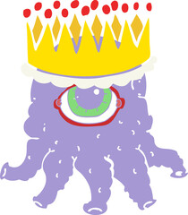 flat color illustration of alien king