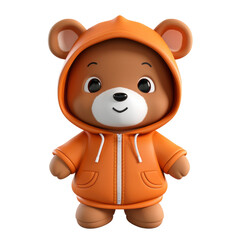 Obraz premium Bear Animal Character Toy ,Game asset valentine cartoon.Isolated on white and transparent background