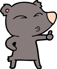 cartoon whistling bear