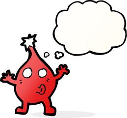 cartoon funny christmas character with thought bubble