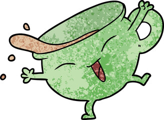 cartoon teacup dancing