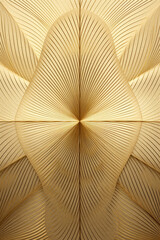 hyperbola and parabola patterns, kaleidoscopic, white leaf on textured gold paper created with Generative Ai - obrazy, fototapety, plakaty