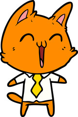happy cartoon cat