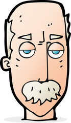 cartoon bored old man