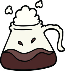 hand drawn doodle style cartoon coffee jug