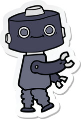 sticker of a cartoon robot