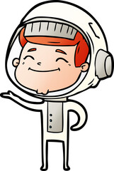 happy cartoon astronaut