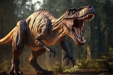 Powerful Tyrannosaurus Rex Dinosaur. Сoncept Epic Prehistoric Predator, Fierce T-Rex, Ancient Giant, Dinosaur King