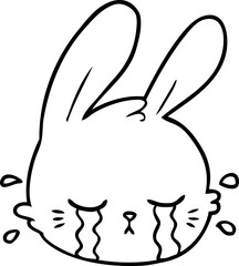 cartoon rabbit face crying