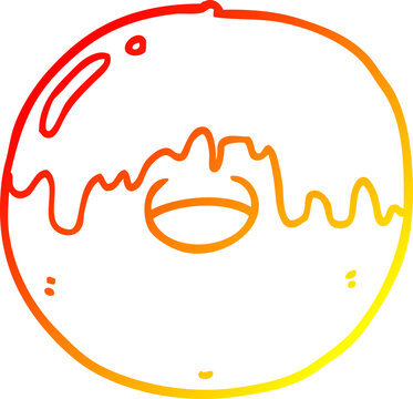 recommend clip art: warm gradient line drawing of a cartoon donut