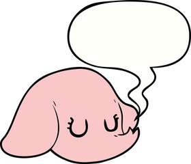 cartoon elephant face with speech bubble