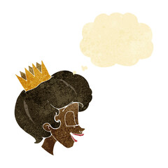 cartoon princess with thought bubble
