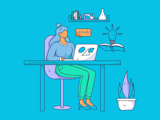 Business People Flat Vector Concept Operation Hand Drawn Illustration
