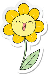 sticker of a quirky hand drawn cartoon happy flower