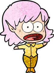 cartoon shocked elf girl
