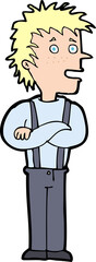 cartoon boy with folded arms