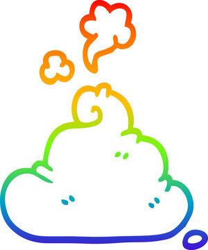 recommend clip art: rainbow gradient line drawing of a cartoon poop