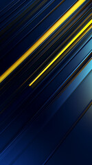 Obraz premium glass lines horizontal yellow color on indigo dark blue background technology and fiber obtics feel created with Generative Ai