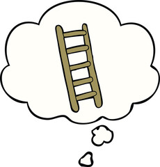 cartoon ladder with thought bubble