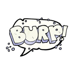 freehand speech bubble textured cartoon burp text