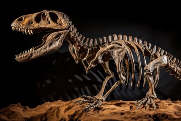 Fossilized Dinosaur Skeleton, Remnants Of Ancient Life