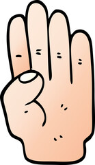 vector gradient illustration cartoon hand