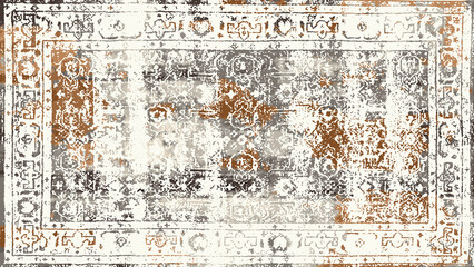 Fototapeta na wymiar Carpet and Rugs textile design with grunge and distressed texture repeat pattern 