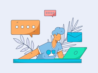 Business People Flat Vector Concept Operation Hand Drawn Illustration
