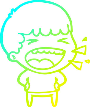 recommend clip art: cold gradient line drawing of a cartoon laughing man