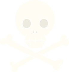 flat color style cartoon skull and crossbones