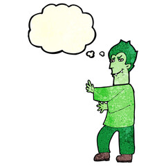 cartoon vampire with thought bubble
