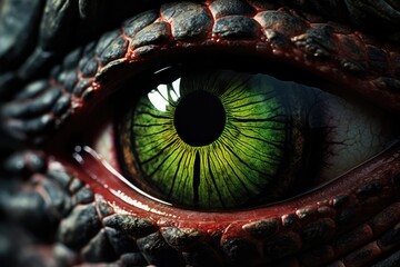Predatory Dinosaurs Eye Art Up Close And Personal - obrazy, fototapety, plakaty