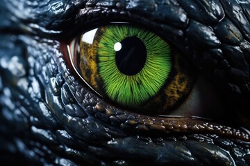 Predatory Dinosaurs Eye Art Up Close And Personal. Сoncept Nature's Waterfalls, Serene Beaches,...