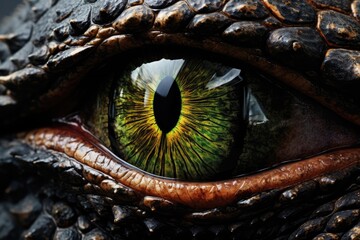 Predatory Dinosaurs Eye Art Up Close And Personal - obrazy, fototapety, plakaty