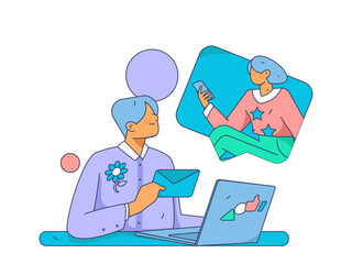 Business People Flat Vector Concept Operation Hand Drawn Illustration
