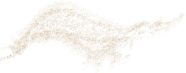Vector illustration depicting coffee or chocolate powder in motion, creating a dust cloud that splashes on the ground. The background is light and isolated. Format PNG.