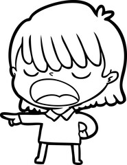 cartoon woman talking loudly