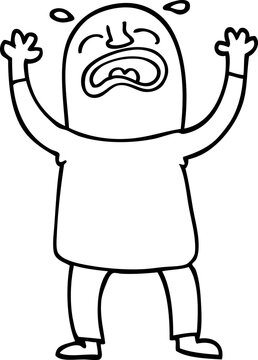 recommend clip art: line drawing cartoon crying man