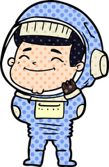 happy cartoon astronaut