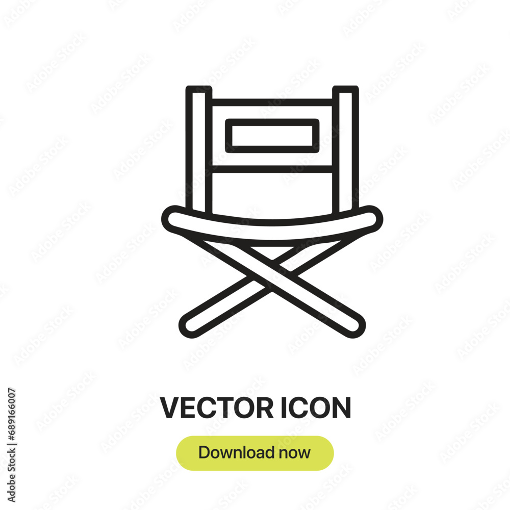 Poster folding chair icon vector. linear-style sign for mobile concept and web design. folding chair symbol